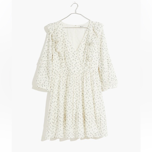 Madewell Ruffled Pleat-Sleeve Mini Dress in Spring Fling - Picture 1 of 5